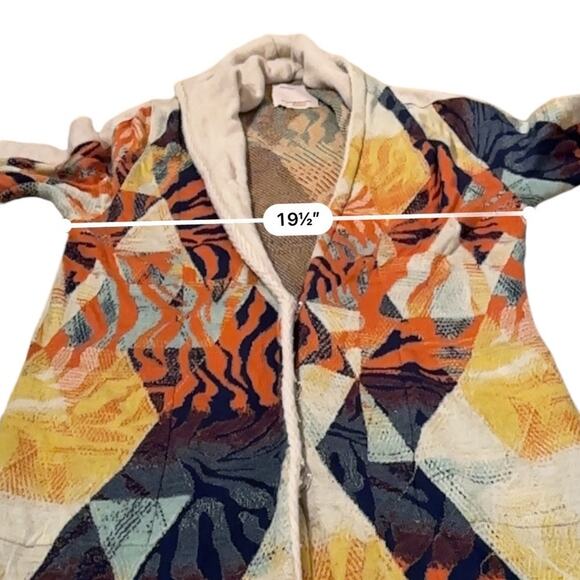 RTR Aldo Martins Naeba Geometric Multicolor Patchwork‎ Long Sleeve Cardigan Sz 2 - Picture 12 of 13